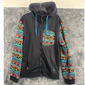 Empyre Surplus Co. ESC Full Zip Aztec Hoodie Men’s XL Black/Multicolor Skate